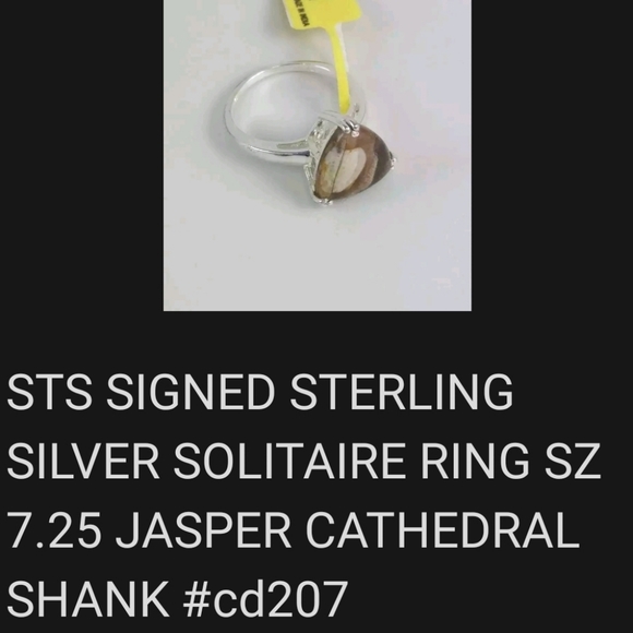 GENUINE JASPER 925 artisan STERLING SILVER RING - Picture 7 of 7